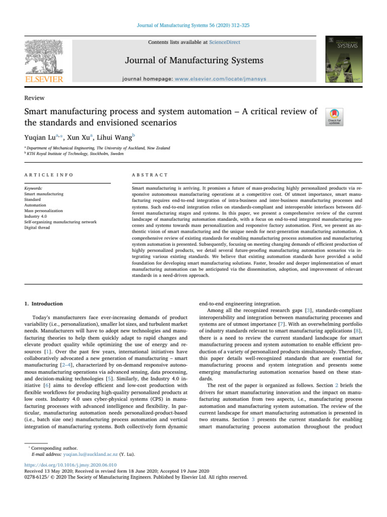 Smart Factory Standards for Automation | PDF | Automation | Computing