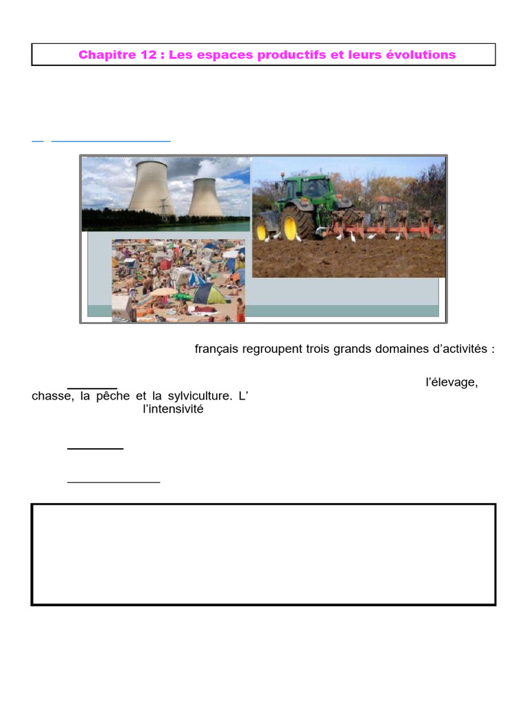 Évolution des espaces productifs en France | PDF | Agriculture ...