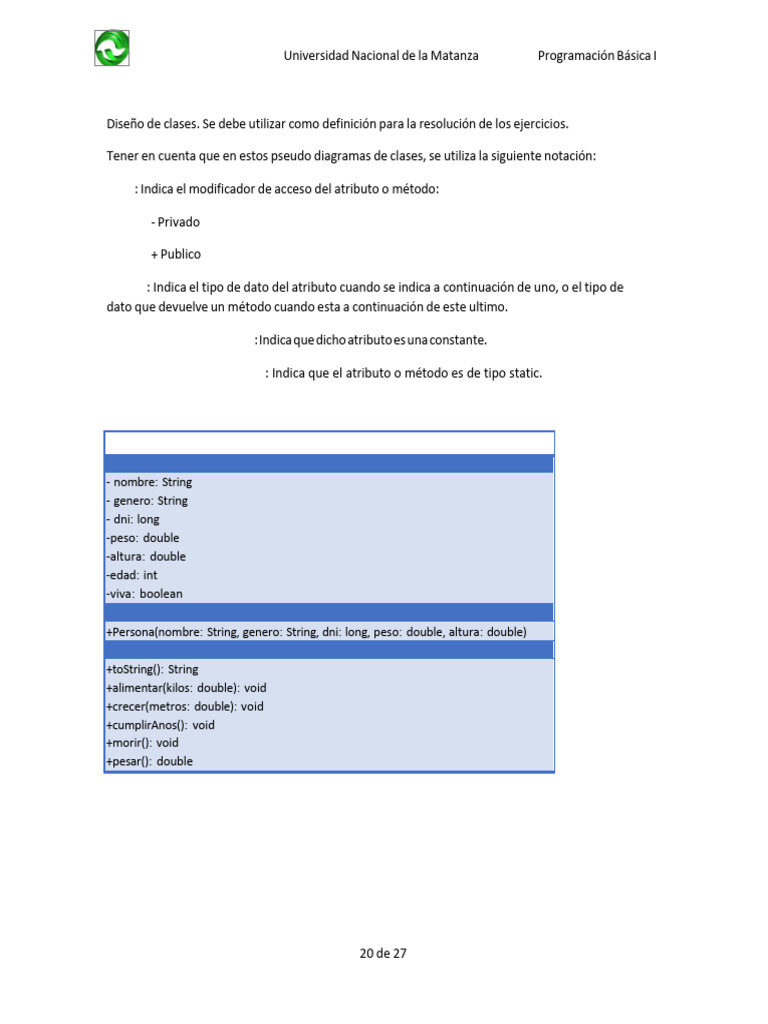 Diseño de Clases en Programación Básica | PDF | Ingeniería de software ...