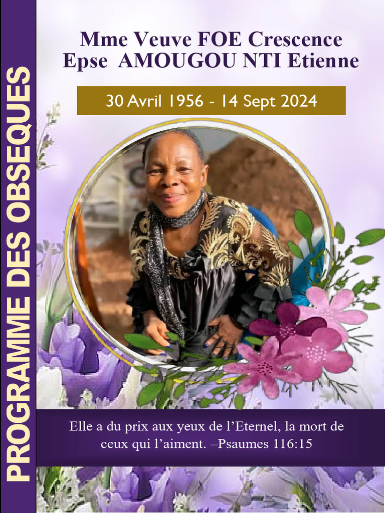 Programme des Obsèques de Mme FOE | PDF