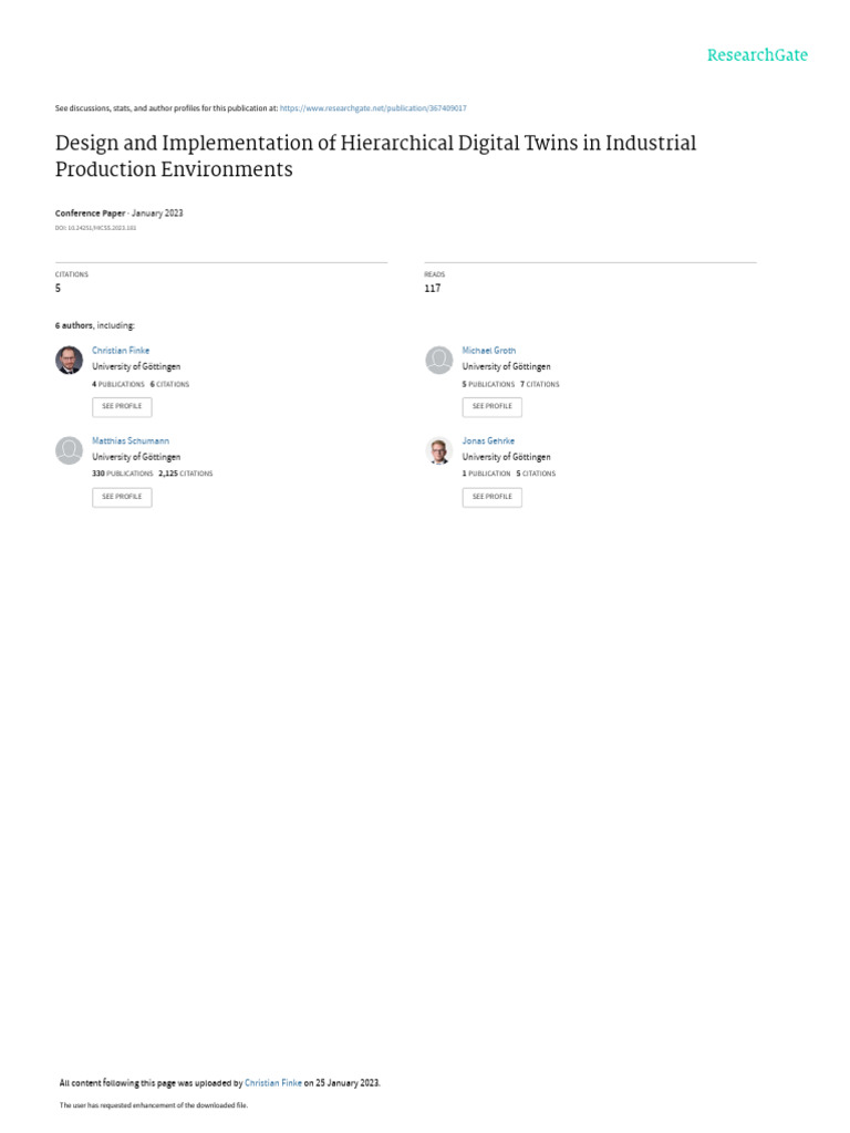 Design and Implementation of Hierarchical Digital Twins in Industrial ...