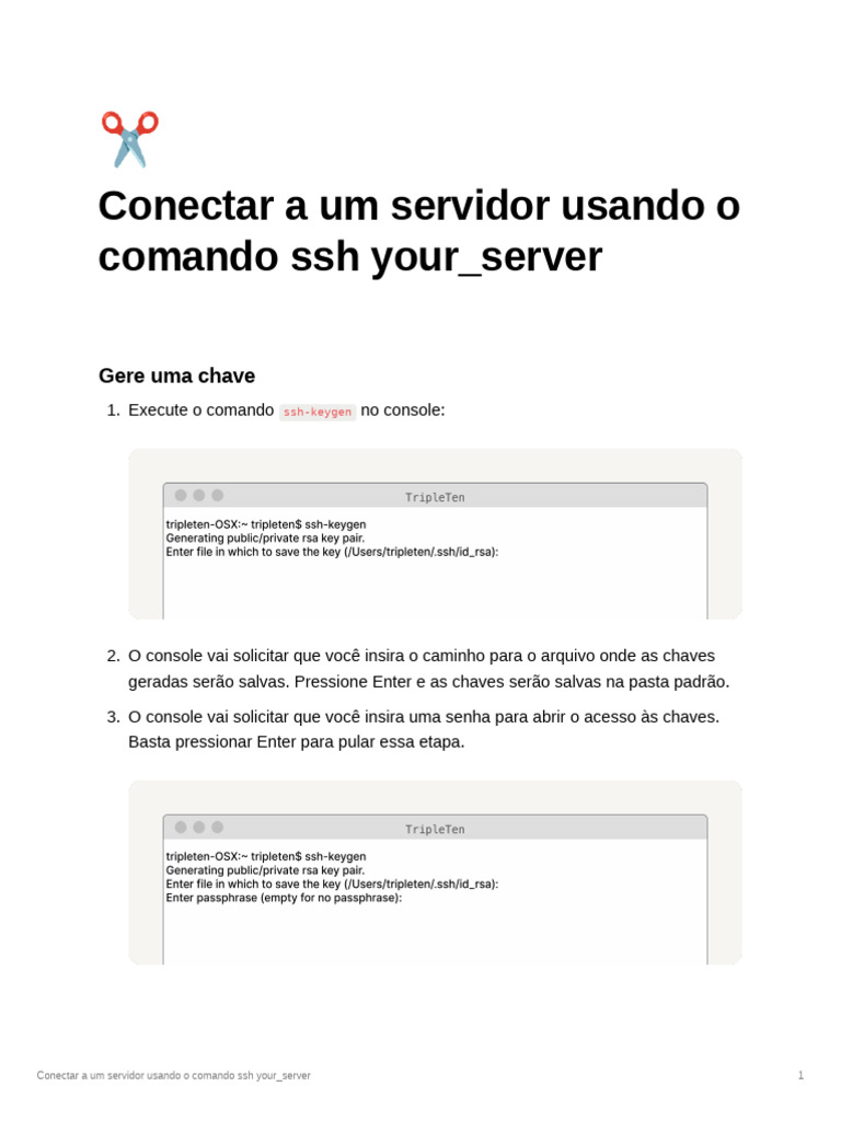 1 4 conectar a um servidor usando o comando ssh your server pdf