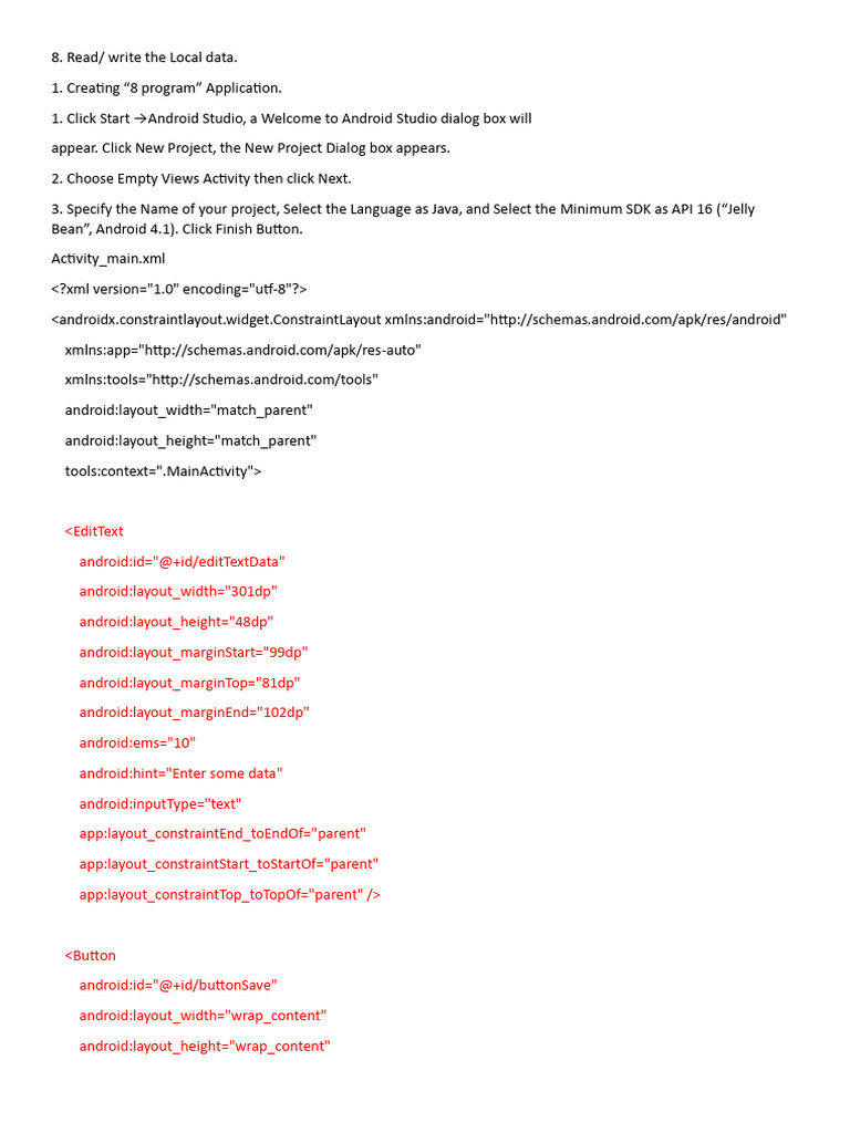8 program pdf android operating system java programming language 