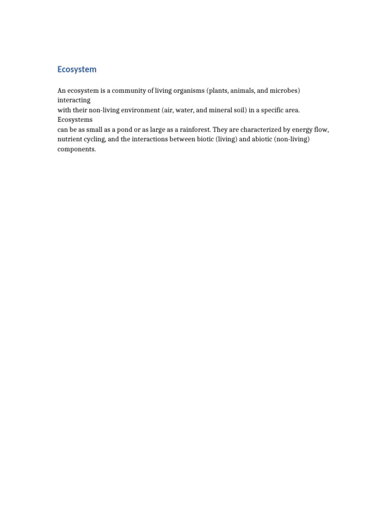 Understanding Ecosystems: Key Concepts | PDF