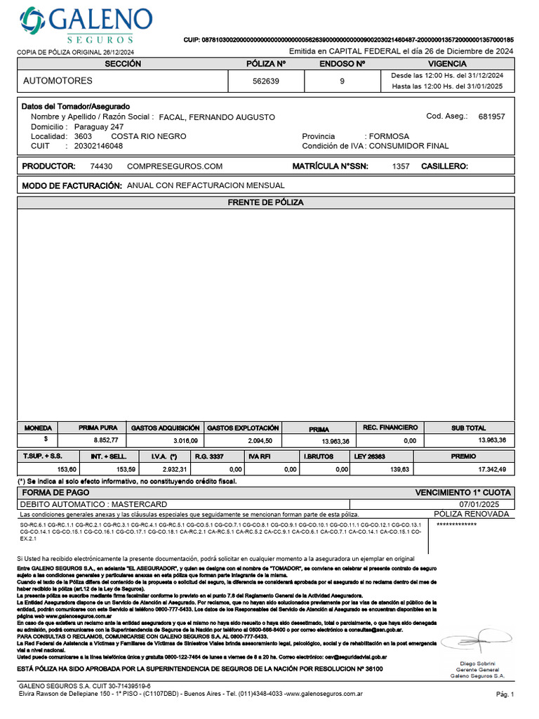 Poliza 4 562639 9 20241226 | PDF | Póliza de seguros | Derecho civil ...