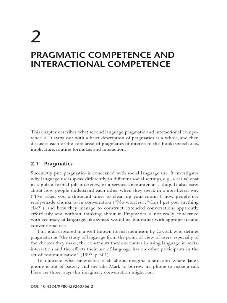 1) Roever (2022) Pragmatic Competence | PDF | Cognition | Cognitive Science