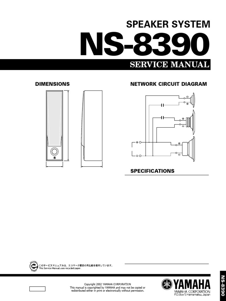 Yamaha ns-8390 | PDF | Loudspeaker | Electronic Engineering