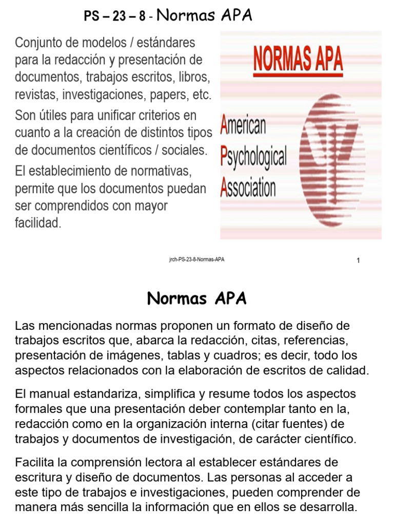 PS 23 8 Normas APA Campus | PDF | Estilo apa | Bibliografía