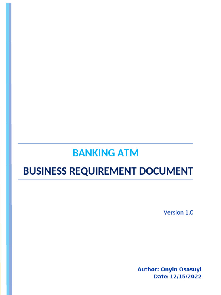 Banking ATM Business Requirement Document - Presentation | PDF | Use ...