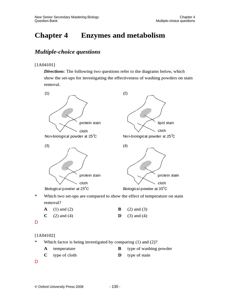 CH4 - Enzymes and Metabolism | PDF | Enzyme | Active Site