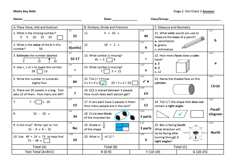 stage-2-check-3-answers | PDF | Elementary Mathematics | Arithmetic