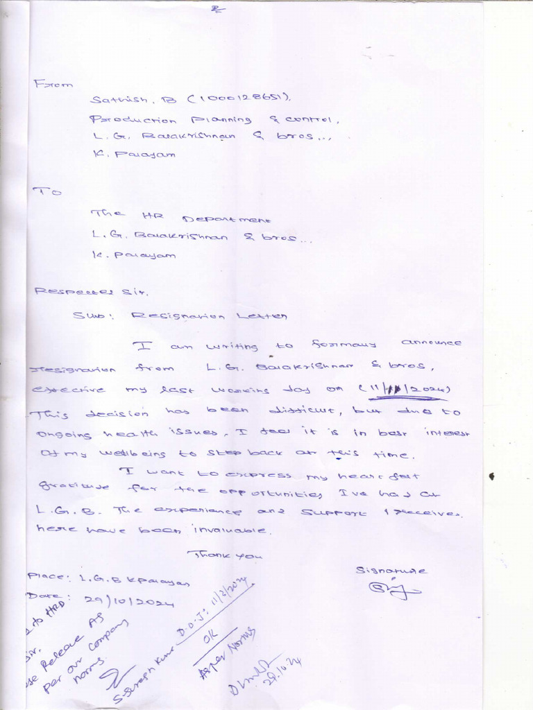 Resignation Letter | PDF