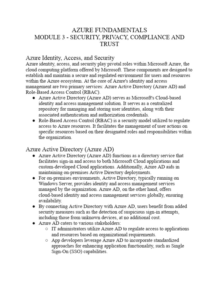 Azure Security and Identity Management | PDF | Security | Computer Security
