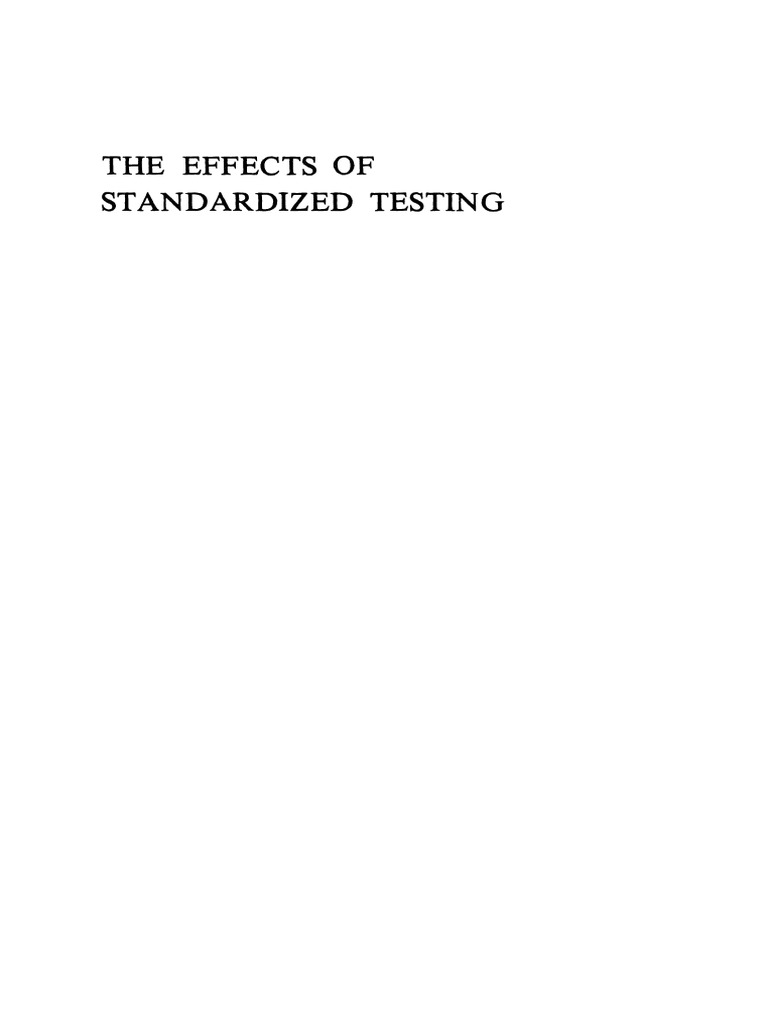 Negative Effects Of Standardized Testing On Teachers