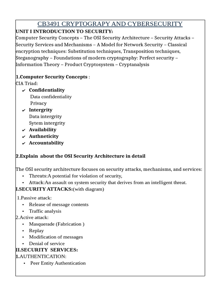 Cryptography and Cybersecurity Overview | PDF | Public Key Cryptography ...