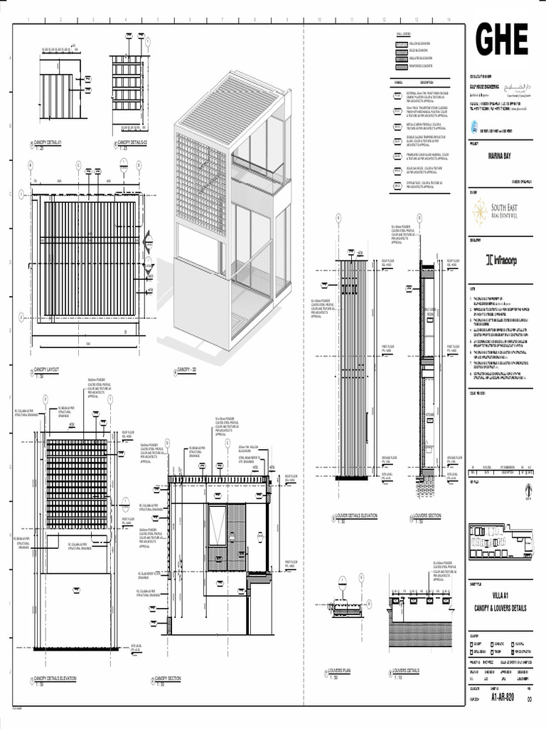 Canopy and Louvers Design Details | PDF | Building Technology | Materials