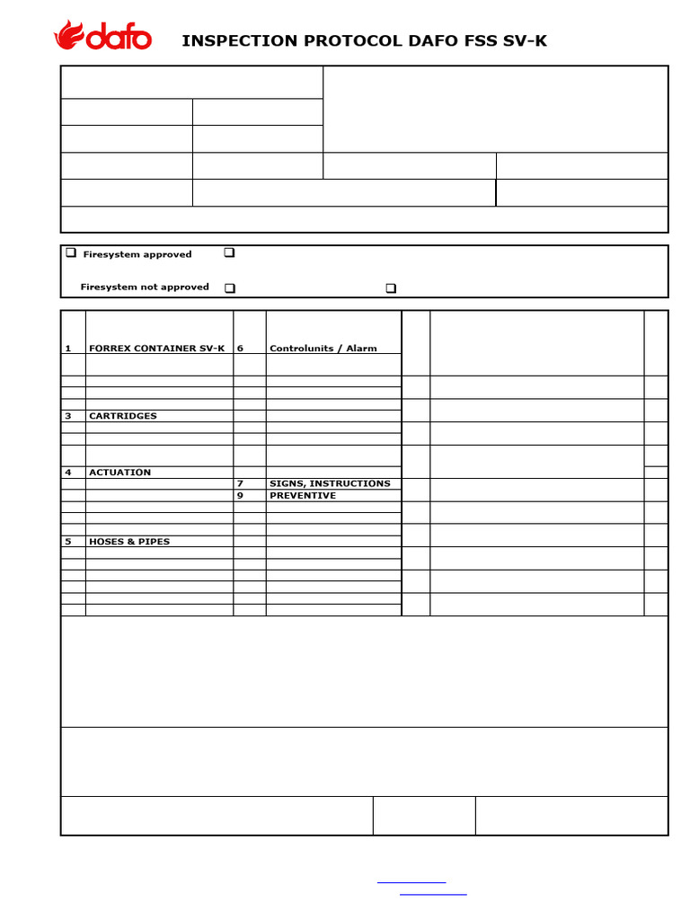 Dafo FSS SV-K Inspection Protocol | PDF | Mechanical Engineering ...