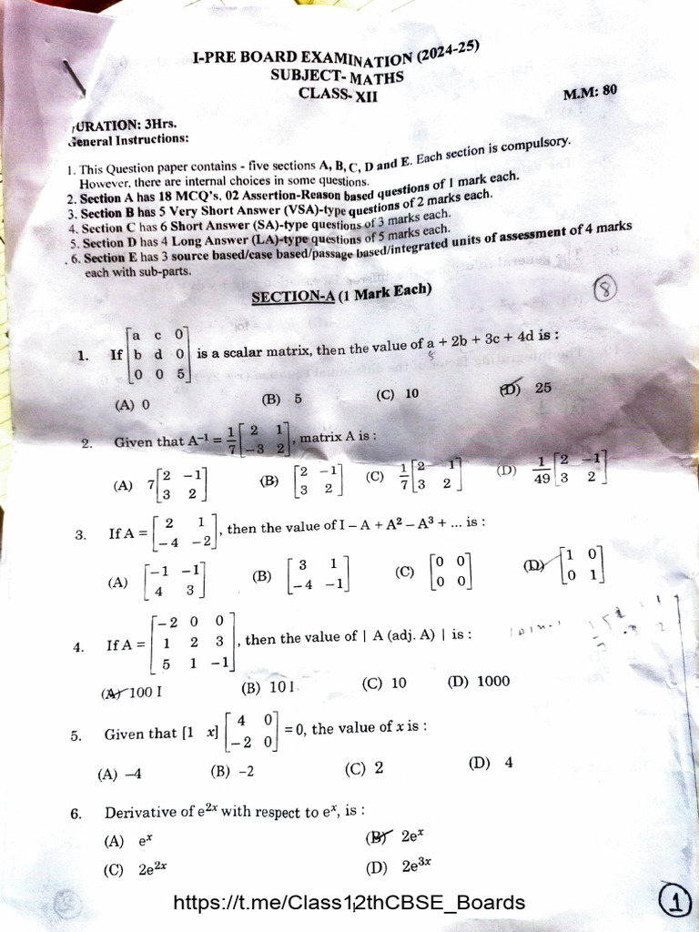 Maths Preboard 3 Pdf Triangle Mathematical Objects