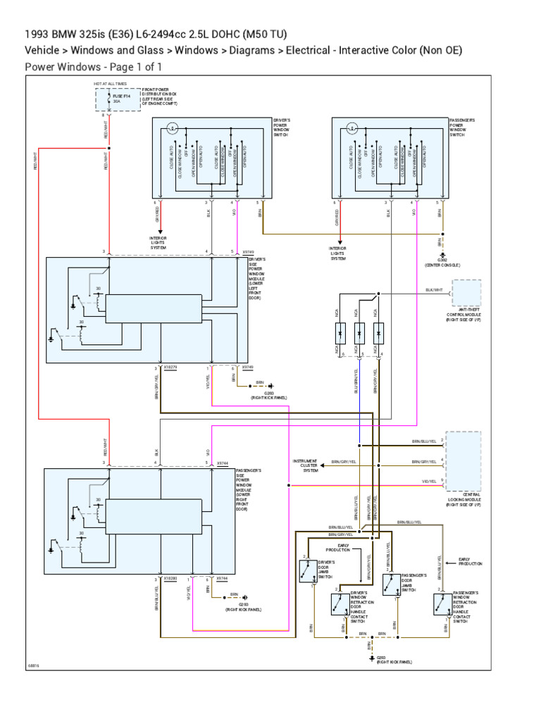 E36 Power Window Wiring Diagram | PDF | Car Body Styles | Luxury Motor ...