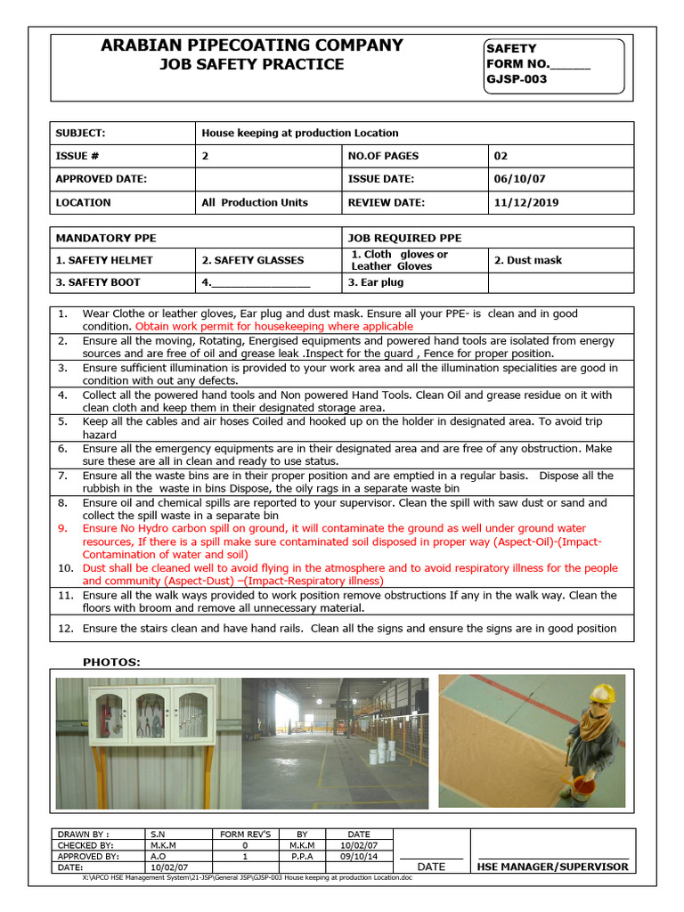 Housekeeping Safety Practices Guide | PDF | Personal Protective ...