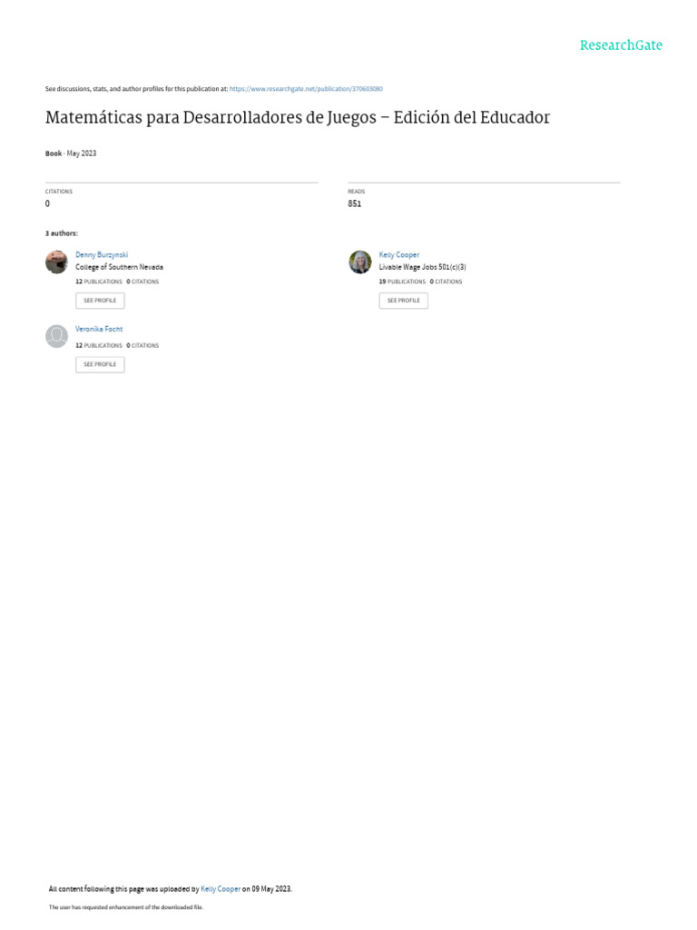 Matematicas para desarrolladores de juegosedicion del educador pdf