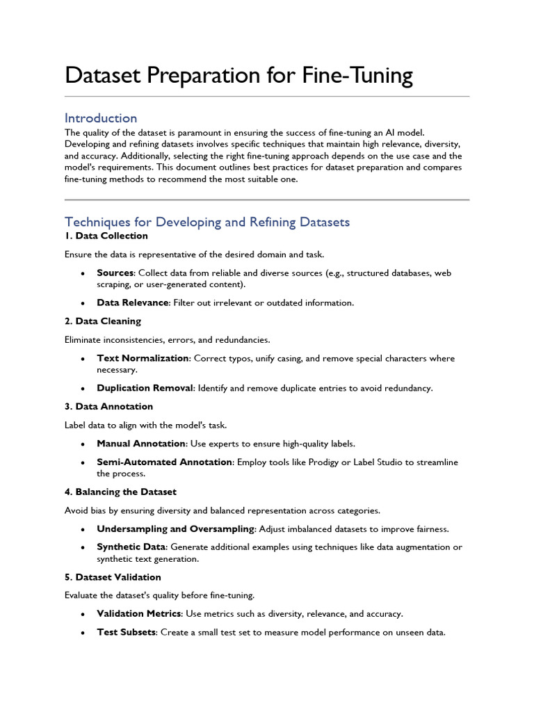 Best Practices for Dataset Preparation | PDF