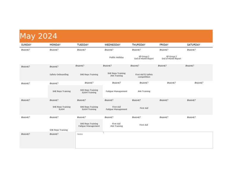 May 2024 Training Schedule Overview | PDF