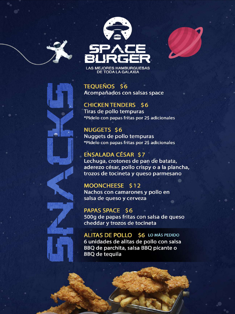 Menú Space Burger Bar | PDF