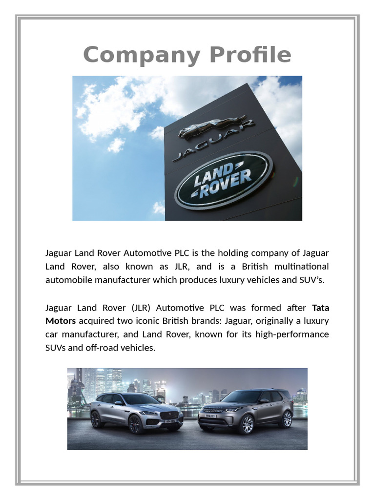 Jaguar Land Rover: Luxury Cars & SUVs | PDF