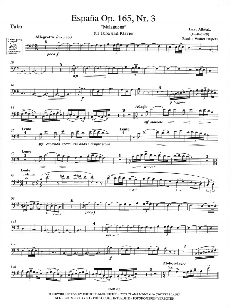 Albéniz I España Op 165 Tuba Piano Pdf