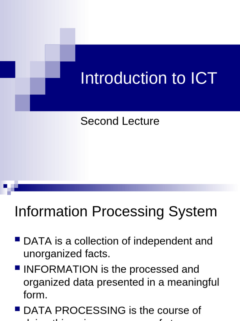Introduction to Information Processing Systems | PDF | Computer Data ...