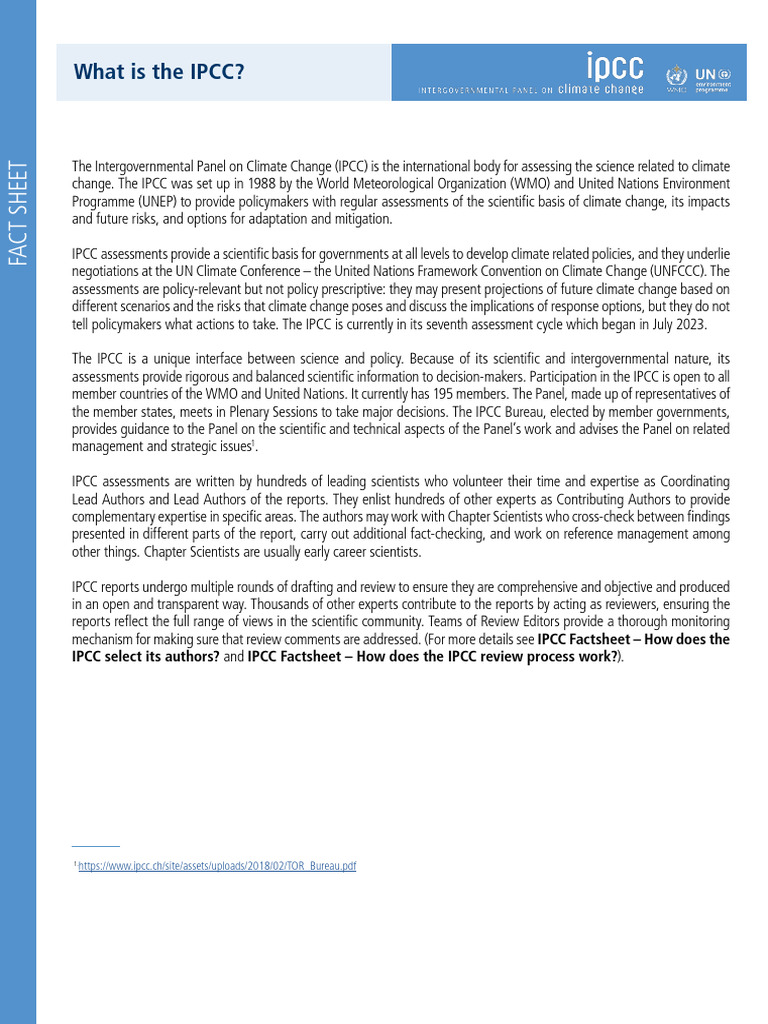 Overview of the IPCC and Its Role | PDF | Intergovernmental Panel On ...