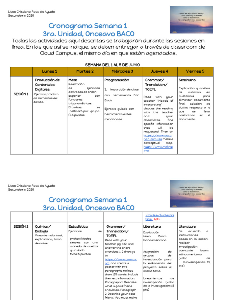 Crono III Unidad Onceavo Baco - Docx f77721 | PDF