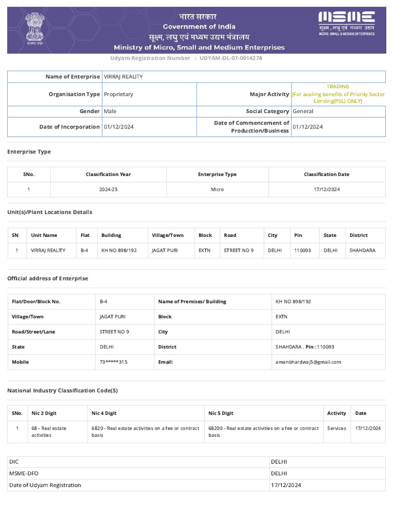 Udyam Registration Zero cost No Fee and Free Registration of MSMEs