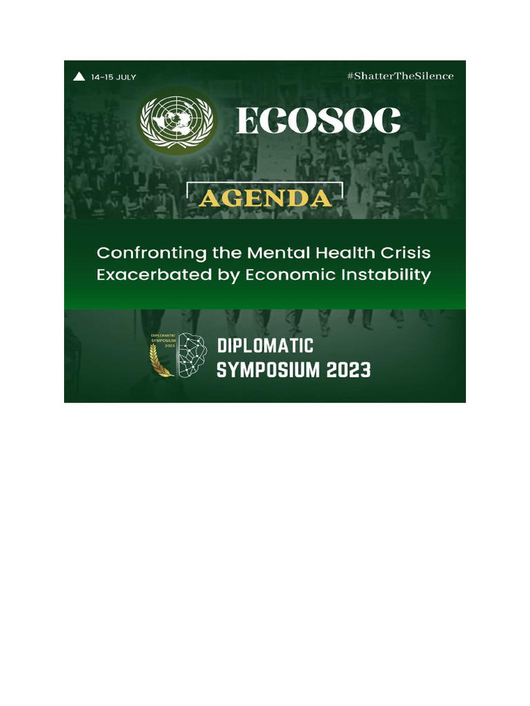 Ecosoc Study-Guide | PDF | Mental Health | Inflation