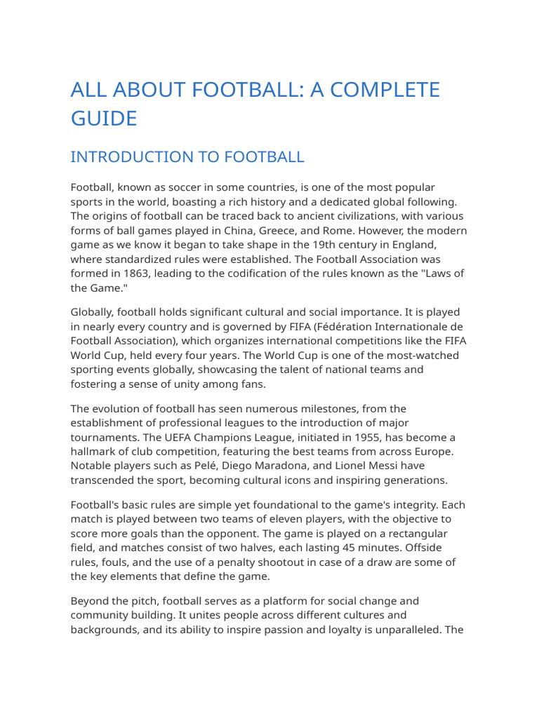 All about football a complete guide pdf association football