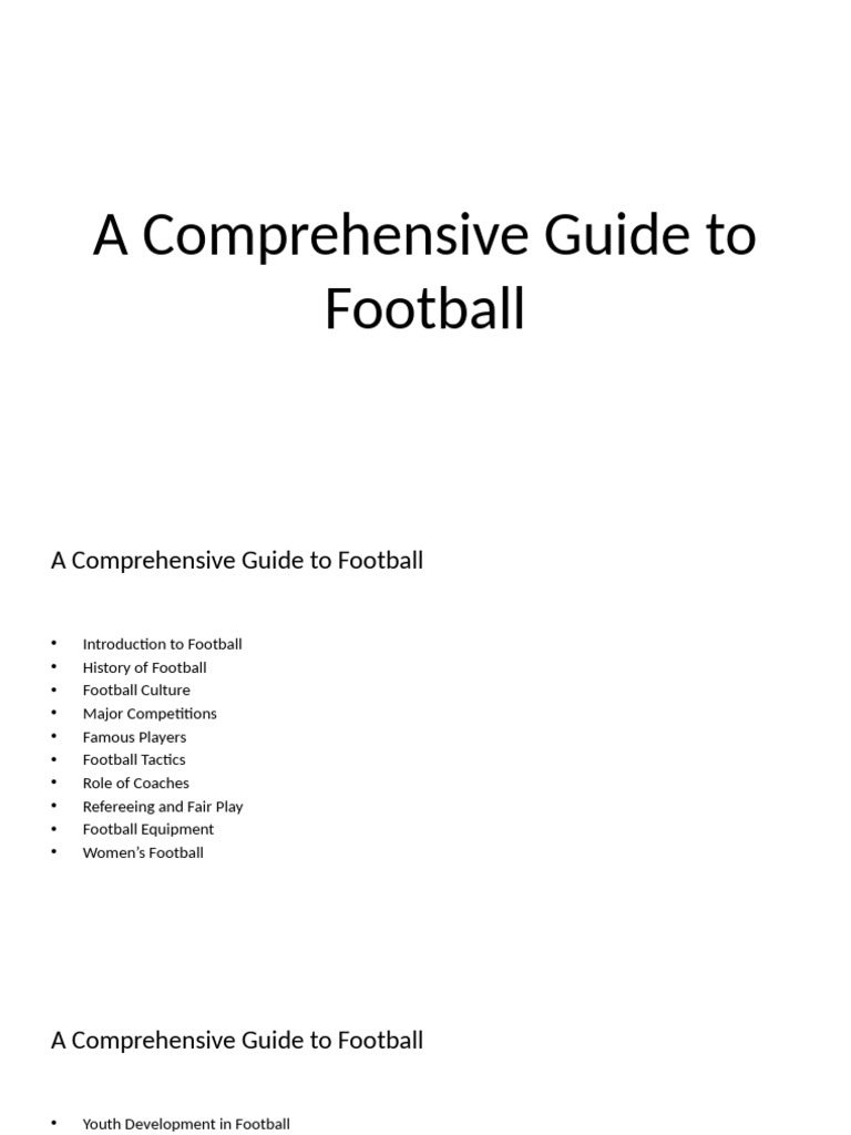 A Comprehensive Guide To Football - Rotated - Compressed | PDF ...