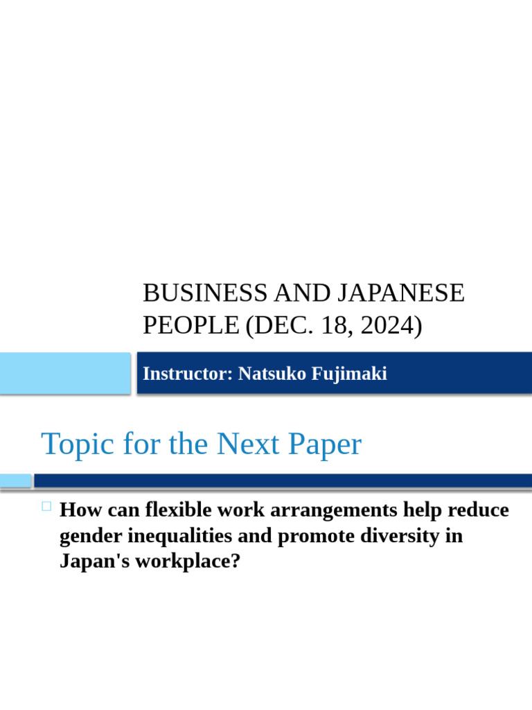 Flexible Work and Gender Equality in Japan | PDF | Employment | Overtime