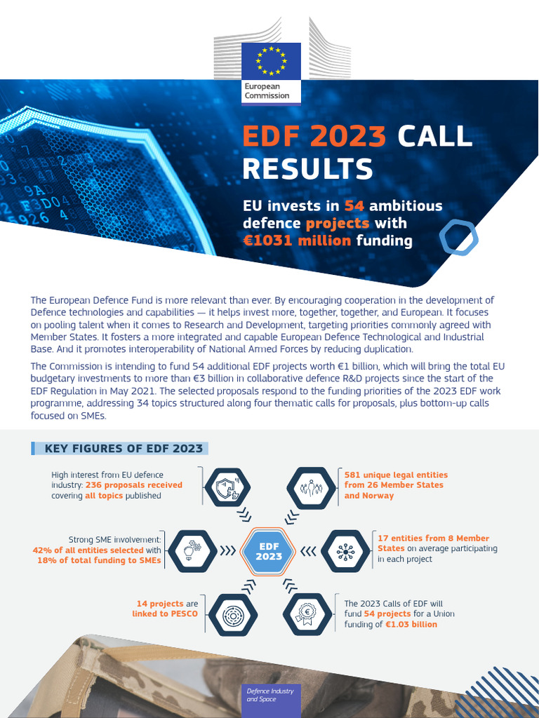 EDF 2023: €1B for 54 Defence Projects | PDF | European Union | Small ...