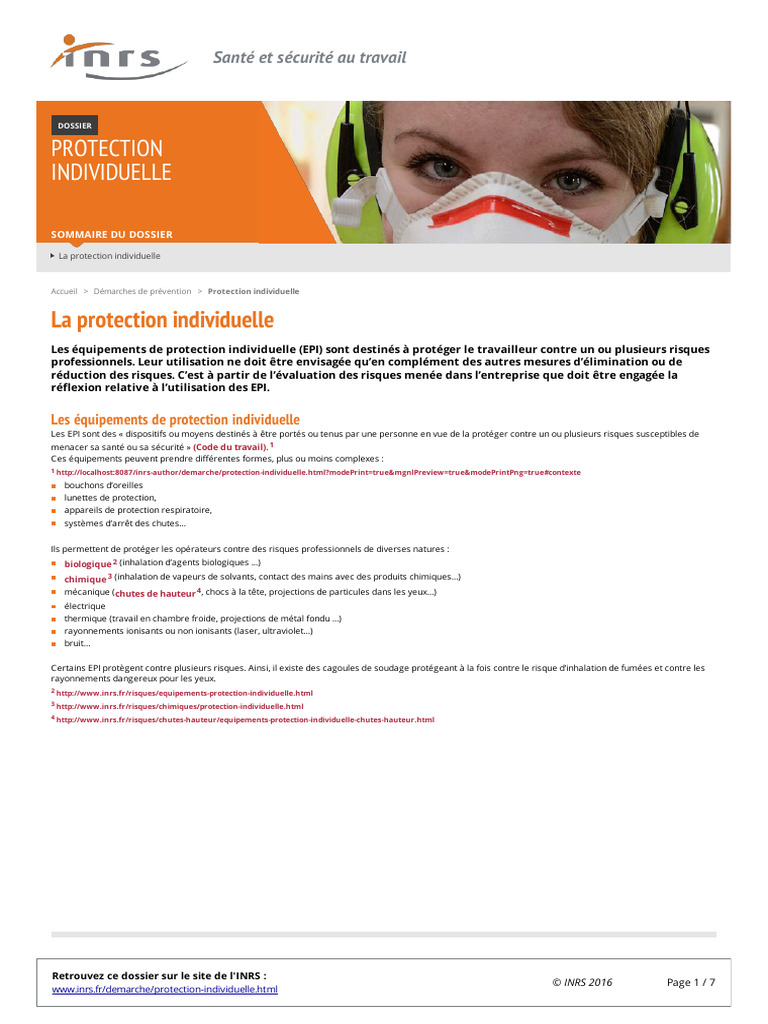 Équipements de Protection Individuelle (EPI) | PDF | Équipement de ...
