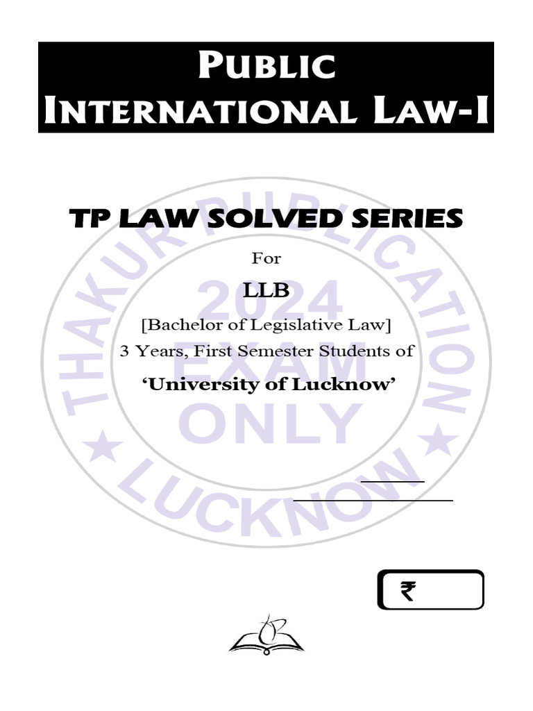 Public International Law Notes for LLB | PDF | International Law | Treaty