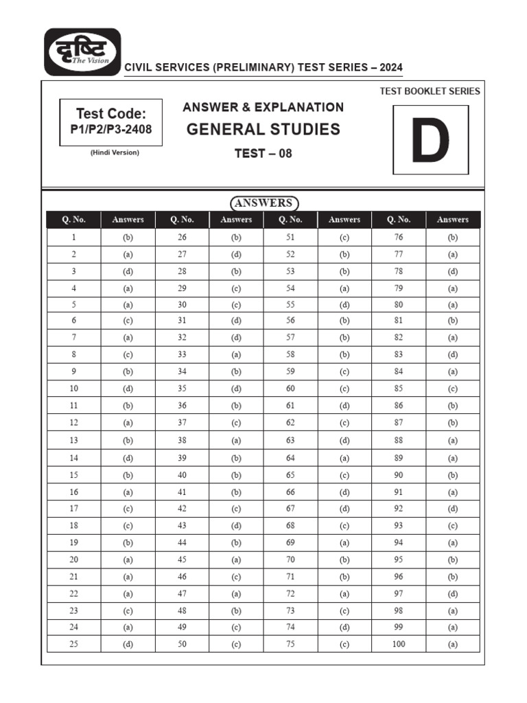 Drishti prelims test 8 2024 sol hindi pdf south asia linguistics