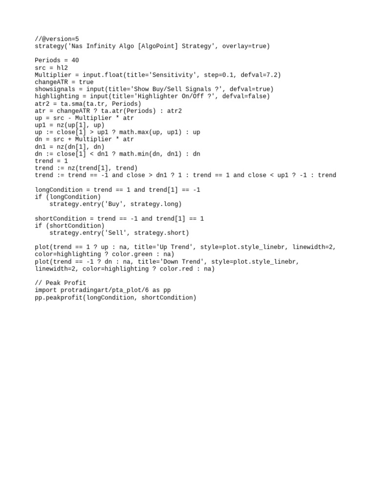 Nas Infinity Algo (STR) | PDF