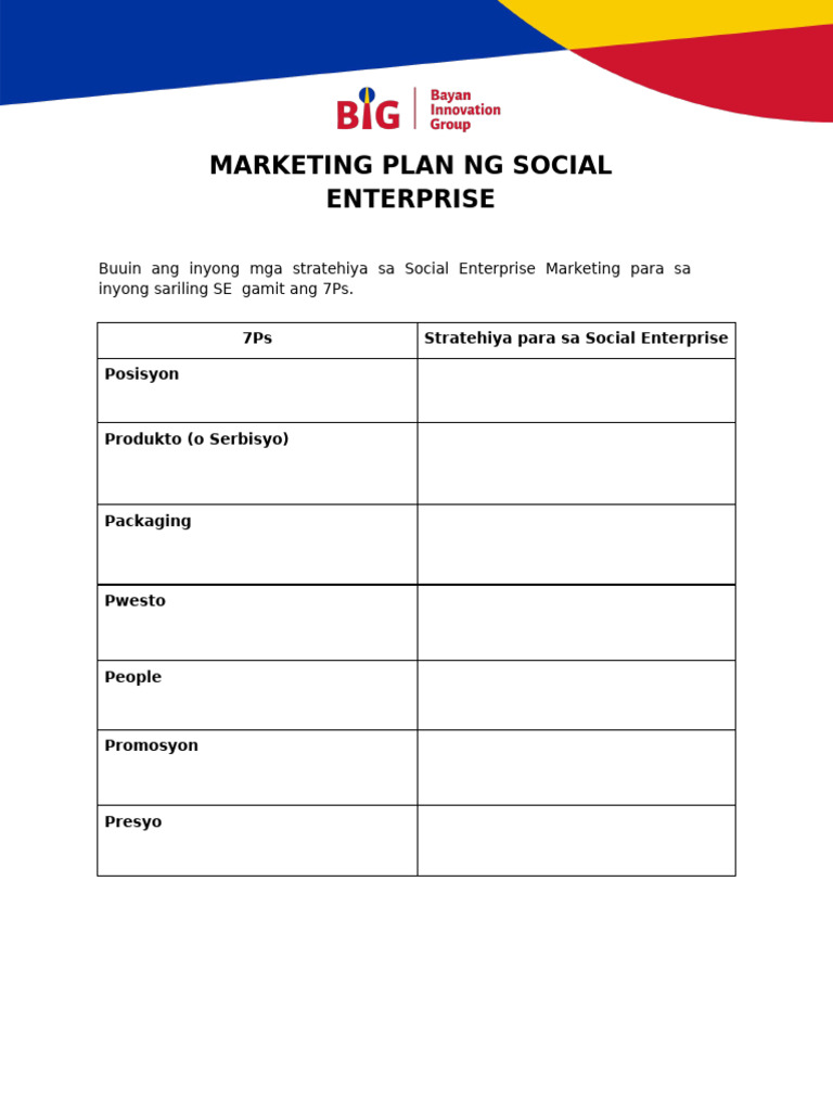 Module 7 MARKETING PLAN NG SOCIAL ENTERPRISE | PDF