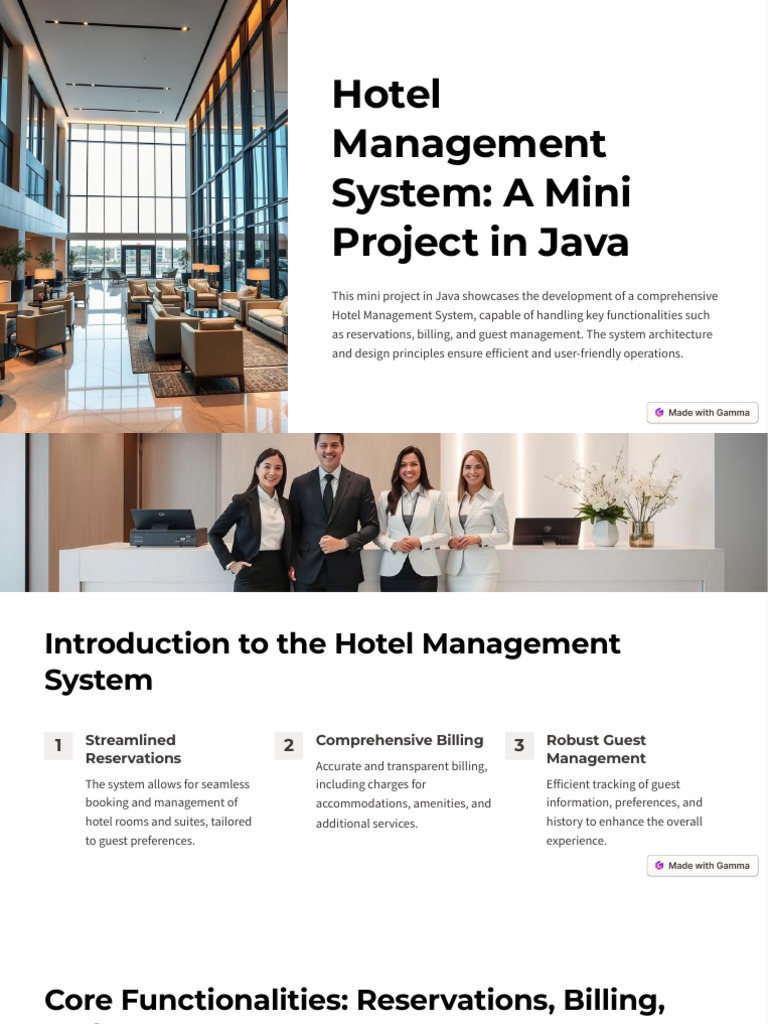 Hotel Management System A Mini Project in Java | PDF | Databases ...