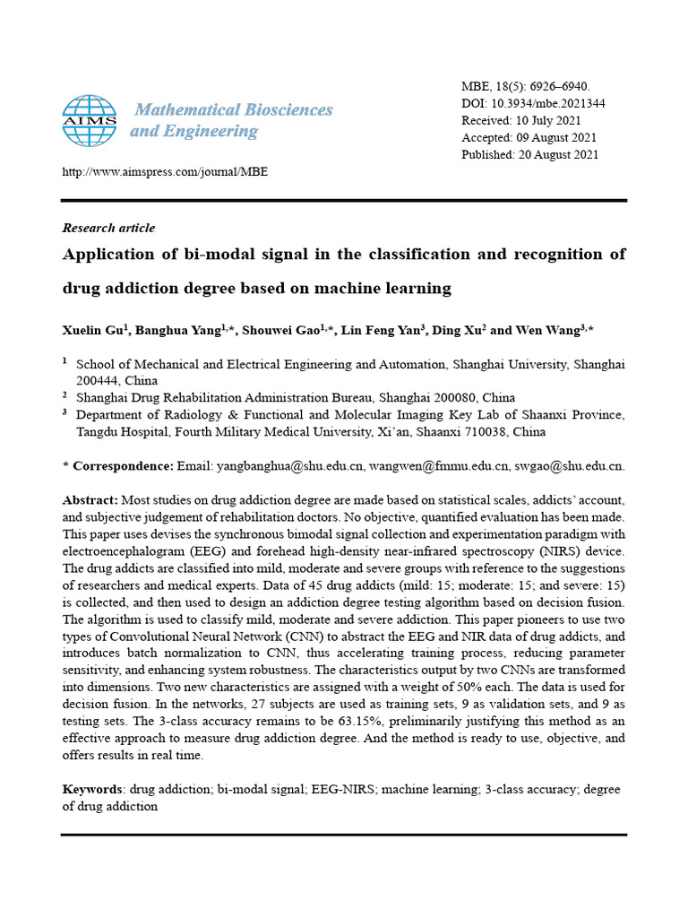 Machine Learning for Drug Addiction Classification | PDF | Machine ...
