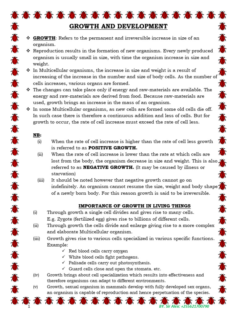 Growth and Development | PDF | Mitosis | Seed