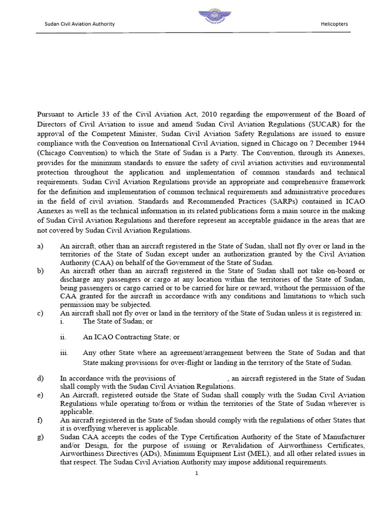 Sudan Civil Aviation Regulations Overview | PDF | Instrument Flight ...