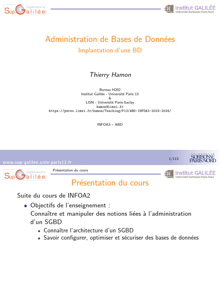 Administration et Optimisation SGBD | PDF | Fichier informatique ...