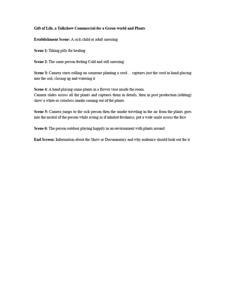 Plant Commercial Script | PDF